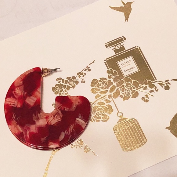 Red Acrylic Circle Hoops (Bloggers Favorite) - Picture 5 of 7